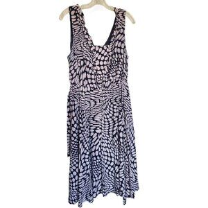 Isabel Toledo for Lane Bryant Polka Dot Belted Sleeveless Dress Women's 14